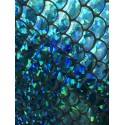 Turquoise 4-Way Stretch Mermaid Scales on Nylon Spandex