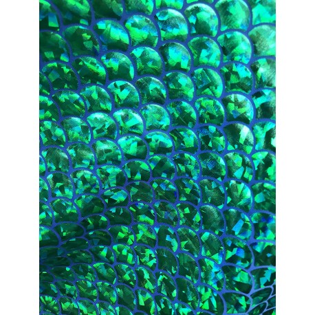 Emerald Green 4-Way Stretch Mermaid Scales on Nylon Spandex