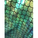 Green Hologram 4-Way Stretch Mermaid Scales on Nylon Spandex