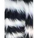 Black & White Stripe Shaggy Long Pile Faux Fur