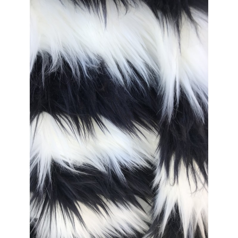 Black and white faux fur border length 1 mt.