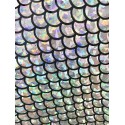 Silver 4-Way Stretch Mermaid Scales on Nylon Spandex