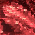 Metallic Red Large Payette Sequins On Mesh