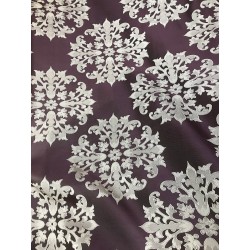 Purple Jacquard Damask Heavy-Duty Upholstery