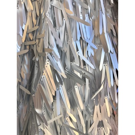 Matte Silver Icicle Shaped Paillette Sequin On Mesh