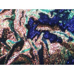 Multi Color Iridescent Reversible Sequins- Blue