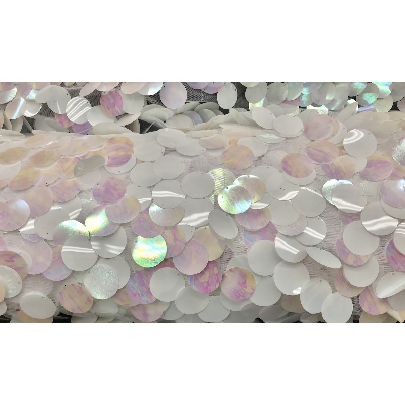 White Extra Large Paillette Sequins By The Yard - J S International Textile