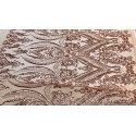 Four-Way Stretch Rose Gold Sequin Lace On Power Mesh