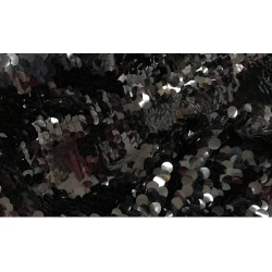 Black Large Payette Sequins On Mesh