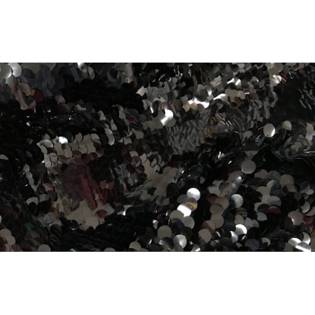 Black Large Payette Sequins On Mesh