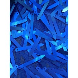 Matte Royal Blue Icicle Shaped Paillette Sequin On Mesh