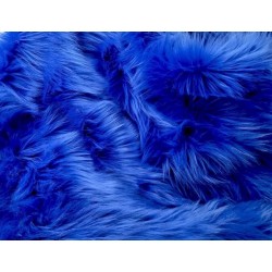 Royal Blue Solid Shaggy Long Pile Faux Fur