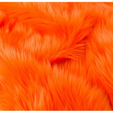 Orange Shaggy Long Pile Faux Fur