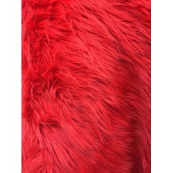 Red Shaggy Long Pile Faux Fur