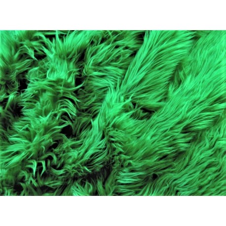 Green Shaggy Long Pile Faux Fur