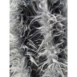 Gray Mongolian Shaggy 3” Long Pile Faux Fur