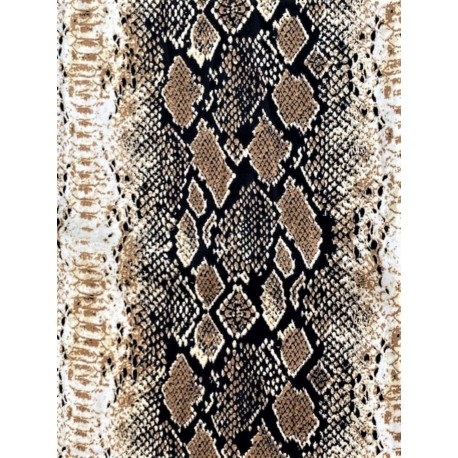 Black & Taupe Snake Skin Charmeuse Satin Print