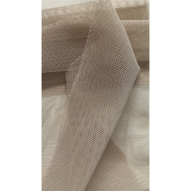 Off White Stretch Power Mesh Fabric by the Yard, Soft Sheer Drape