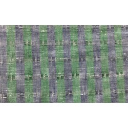 Three Tone Blue Green Stripe Jacquard Linen