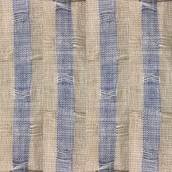 Lithuanian Three Tone Blue Beige Stripe Jacquard Linen