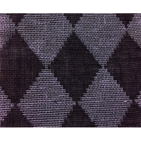 Perry Black Lithuanian Quilted Double Mesh Yarn Dyed Linen