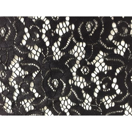 Black Stretch Polyester Lace