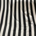 Black & White Stripe Charmeuse Satin Print