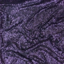 Eggplant Designed Sequin On Stretch Mesh 