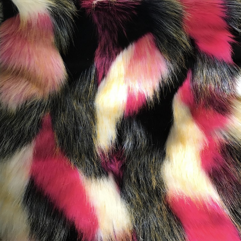 Multi Color Faux Fur Fabric by the Yard - J S International Textile