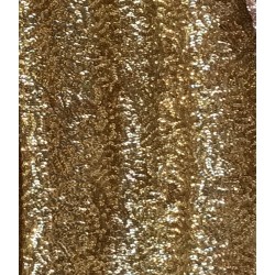 Gold Designed Sequin On Stretch Mesh 