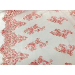 Pink Beaded Lace