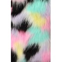 Pastel Multi Color Shaggy Long Pile Faux Fur